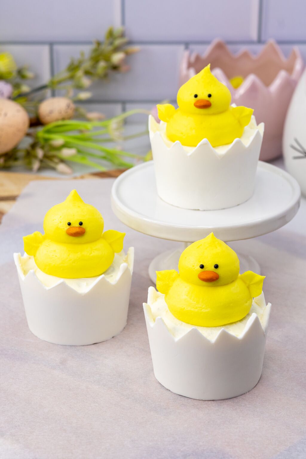 Easter Chick Cupcakes | Hatched Egg Shell Design